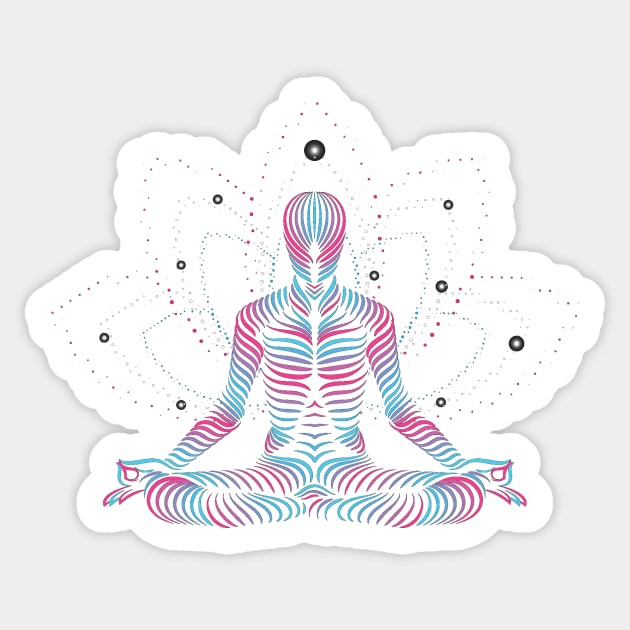 Reki Healing Yoga Meditaion 7 Chakras Sticker by BakaOutfit